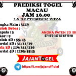 PREDIKSI TOGEL TOTOMACAU 4D P3 14 SEPTEMBER 2024