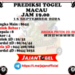 PREDIKSI TOGEL TOTOMACAU 4D P4 14 SEPTEMBER 2024