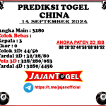 PREDIKSI CHINA 14 SEPTEMBER 2024