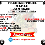 PREDIKSI TOGEL TOTOMACAU 4D P3 16 SEPTEMBER 2024